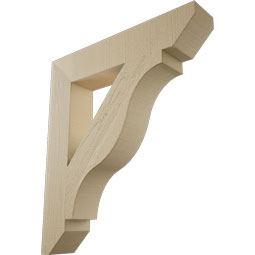 Ekena Millwork - BKTUR055X30X34FST06RCPR - Timberthane Faux Wood Funston Style Bracket, Slat Ends, 5 1/2"W x 30"D x 34"H, Primed Tan