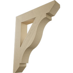 Ekena Millwork - BKTUR055X30X36FST06RCPR - Timberthane Faux Wood Funston Style Bracket, Slat Ends, 5 1/2"W x 30"D x 36"H, Primed Tan