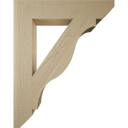 Ekena Millwork - BKTUR055X30X38FST06RCPR - Timberthane Faux Wood Funston Style Bracket, Slat Ends, 5 1/2"W x 30"D x 38"H, Primed Tan