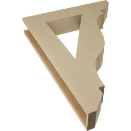 Ekena Millwork - BKTUR055X30X42FST06RCPR - Timberthane Faux Wood Funston Style Bracket, Slat Ends, 5 1/2"W x 30"D x 42"H, Primed Tan