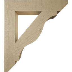 Ekena Millwork - BKTUR055X32X36FST06RCPR - Timberthane Faux Wood Funston Style Bracket, Slat Ends, 5 1/2"W x 32"D x 36"H, Primed Tan