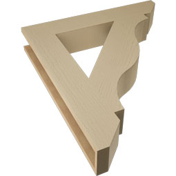 Ekena Millwork - BKTUR055X32X36FST06RCPR - Timberthane Faux Wood Funston Style Bracket, Slat Ends, 5 1/2"W x 32"D x 36"H, Primed Tan