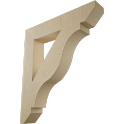 Ekena Millwork - BKTUR055X32X36FST06RCPR - Timberthane Faux Wood Funston Style Bracket, Slat Ends, 5 1/2"W x 32"D x 36"H, Primed Tan