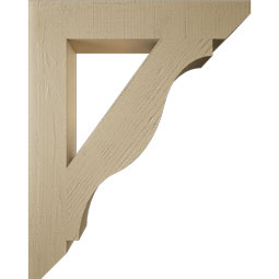 Ekena Millwork - BKTUR055X32X40FST06RCPR - Timberthane Faux Wood Funston Style Bracket, Slat Ends, 5 1/2"W x 32"D x 40"H, Primed Tan