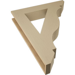 Ekena Millwork - BKTUR055X32X40FST06RCPR - Timberthane Faux Wood Funston Style Bracket, Slat Ends, 5 1/2"W x 32"D x 40"H, Primed Tan