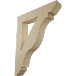 Ekena Millwork - BKTUR055X32X40FST06RCPR - Timberthane Faux Wood Funston Style Bracket, Slat Ends, 5 1/2"W x 32"D x 40"H, Primed Tan