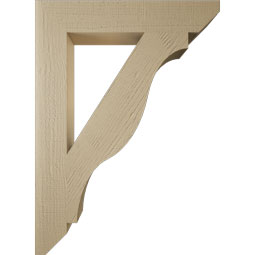 Ekena Millwork - BKTUR055X32X44FST06RCPR - Timberthane Faux Wood Funston Style Bracket, Slat Ends, 5 1/2"W x 32"D x 44"H, Primed Tan