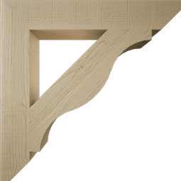 Ekena Millwork - BKTUR055X34X34FST06RCPR - Timberthane Faux Wood Funston Style Bracket, Slat Ends, 5 1/2"W x 34"D x 34"H, Primed Tan
