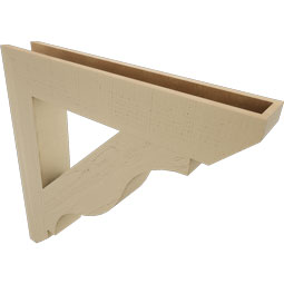 Ekena Millwork - BKTUR055X34X34FST06RCPR - Timberthane Faux Wood Funston Style Bracket, Slat Ends, 5 1/2"W x 34"D x 34"H, Primed Tan