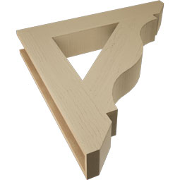 Ekena Millwork - BKTUR055X34X34FST06RCPR - Timberthane Faux Wood Funston Style Bracket, Slat Ends, 5 1/2"W x 34"D x 34"H, Primed Tan