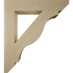 Ekena Millwork - BKTUR055X34X38FST06RCPR - Timberthane Faux Wood Funston Style Bracket, Slat Ends, 5 1/2"W x 34"D x 38"H, Primed Tan