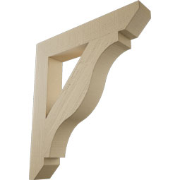 Ekena Millwork - BKTUR055X34X38FST06RCPR - Timberthane Faux Wood Funston Style Bracket, Slat Ends, 5 1/2"W x 34"D x 38"H, Primed Tan