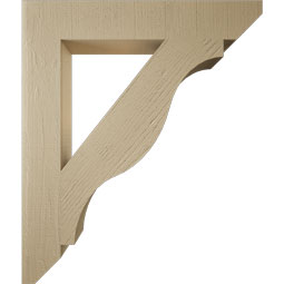 Ekena Millwork - BKTUR055X34X40FST06RCPR - Timberthane Faux Wood Funston Style Bracket, Slat Ends, 5 1/2"W x 34"D x 40"H, Primed Tan
