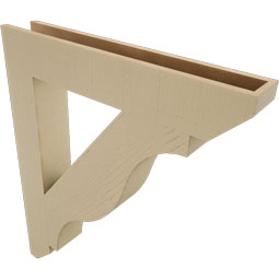 Ekena Millwork - BKTUR055X34X40FST06RCPR - Timberthane Faux Wood Funston Style Bracket, Slat Ends, 5 1/2"W x 34"D x 40"H, Primed Tan