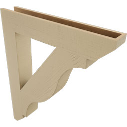 Ekena Millwork - BKTUR055X34X42FST06RCPR - Timberthane Faux Wood Funston Style Bracket, Slat Ends, 5 1/2"W x 34"D x 42"H, Primed Tan