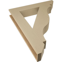 Ekena Millwork - BKTUR055X34X42FST06RCPR - Timberthane Faux Wood Funston Style Bracket, Slat Ends, 5 1/2"W x 34"D x 42"H, Primed Tan