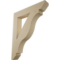 Ekena Millwork - BKTUR055X34X42FST06RCPR - Timberthane Faux Wood Funston Style Bracket, Slat Ends, 5 1/2"W x 34"D x 42"H, Primed Tan