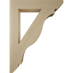 Ekena Millwork - BKTUR055X34X46FST06RCPR - Timberthane Faux Wood Funston Style Bracket, Slat Ends, 5 1/2"W x 34"D x 46"H, Primed Tan