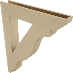 Ekena Millwork - BKTUR055X34X46FST06RCPR - Timberthane Faux Wood Funston Style Bracket, Slat Ends, 5 1/2"W x 34"D x 46"H, Primed Tan