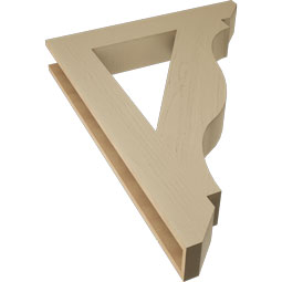 Ekena Millwork - BKTUR055X34X46FST06RCPR - Timberthane Faux Wood Funston Style Bracket, Slat Ends, 5 1/2"W x 34"D x 46"H, Primed Tan