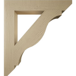 Ekena Millwork - BKTUR055X36X40FST06RCPR - Timberthane Faux Wood Funston Style Bracket, Slat Ends, 5 1/2"W x 36"D x 40"H, Primed Tan