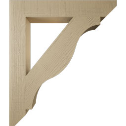 Ekena Millwork - BKTUR055X36X42FST06RCPR - Timberthane Faux Wood Funston Style Bracket, Slat Ends, 5 1/2"W x 36"D x 42"H, Primed Tan