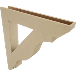 Ekena Millwork - BKTUR055X36X42FST06RCPR - Timberthane Faux Wood Funston Style Bracket, Slat Ends, 5 1/2"W x 36"D x 42"H, Primed Tan