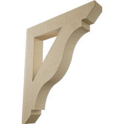 Ekena Millwork - BKTUR055X36X42FST06RCPR - Timberthane Faux Wood Funston Style Bracket, Slat Ends, 5 1/2"W x 36"D x 42"H, Primed Tan