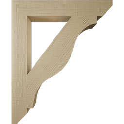 Ekena Millwork - BKTUR055X36X44FST06RCPR - Timberthane Faux Wood Funston Style Bracket, Slat Ends, 5 1/2"W x 36"D x 44"H, Primed Tan