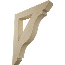 Ekena Millwork - BKTUR055X36X44FST06RCPR - Timberthane Faux Wood Funston Style Bracket, Slat Ends, 5 1/2"W x 36"D x 44"H, Primed Tan