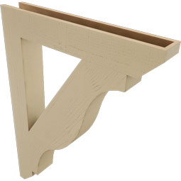 Ekena Millwork - BKTUR055X36X48FST06RCPR - Timberthane Faux Wood Funston Style Bracket, Slat Ends, 5 1/2"W x 36"D x 48"H, Primed Tan