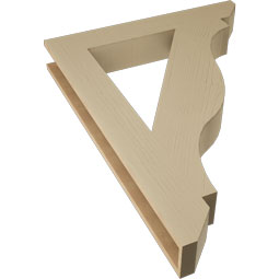 Ekena Millwork - BKTUR055X36X48FST06RCPR - Timberthane Faux Wood Funston Style Bracket, Slat Ends, 5 1/2"W x 36"D x 48"H, Primed Tan
