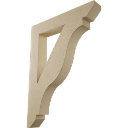 Ekena Millwork - BKTUR055X36X48FST06RCPR - Timberthane Faux Wood Funston Style Bracket, Slat Ends, 5 1/2"W x 36"D x 48"H, Primed Tan