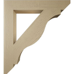 Ekena Millwork - BKTUR055X38X42FST06RCPR - Timberthane Faux Wood Funston Style Bracket, Slat Ends, 5 1/2"W x 38"D x 42"H, Primed Tan