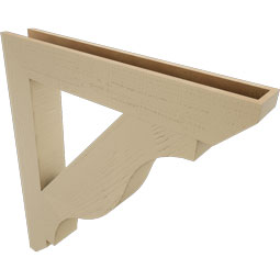 Ekena Millwork - BKTUR055X38X42FST06RCPR - Timberthane Faux Wood Funston Style Bracket, Slat Ends, 5 1/2"W x 38"D x 42"H, Primed Tan