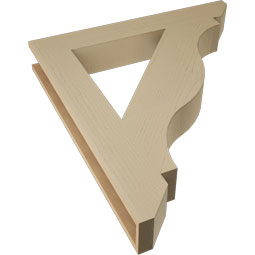 Ekena Millwork - BKTUR055X38X42FST06RCPR - Timberthane Faux Wood Funston Style Bracket, Slat Ends, 5 1/2"W x 38"D x 42"H, Primed Tan