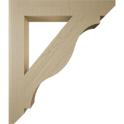 Ekena Millwork - BKTUR055X38X44FST06RCPR - Timberthane Faux Wood Funston Style Bracket, Slat Ends, 5 1/2"W x 38"D x 44"H, Primed Tan