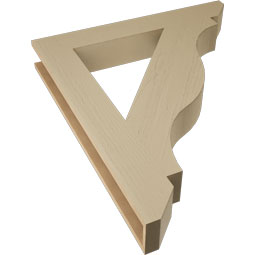 Ekena Millwork - BKTUR055X38X44FST06RCPR - Timberthane Faux Wood Funston Style Bracket, Slat Ends, 5 1/2"W x 38"D x 44"H, Primed Tan