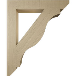 Ekena Millwork - BKTUR055X38X46FST06RCPR - Timberthane Faux Wood Funston Style Bracket, Slat Ends, 5 1/2"W x 38"D x 46"H, Primed Tan
