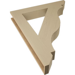 Ekena Millwork - BKTUR055X38X46FST06RCPR - Timberthane Faux Wood Funston Style Bracket, Slat Ends, 5 1/2"W x 38"D x 46"H, Primed Tan