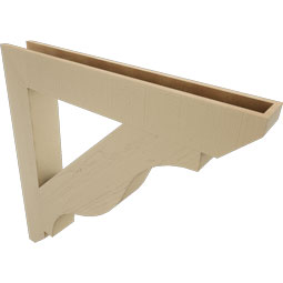 Ekena Millwork - BKTUR055X40X40FST06RCPR - Timberthane Faux Wood Funston Style Bracket, Slat Ends, 5 1/2"W x 40"D x 40"H, Primed Tan
