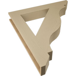Ekena Millwork - BKTUR055X40X44FST06RCPR - Timberthane Faux Wood Funston Style Bracket, Slat Ends, 5 1/2"W x 40"D x 44"H, Primed Tan