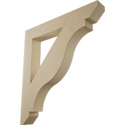 Ekena Millwork - BKTUR055X40X44FST06RCPR - Timberthane Faux Wood Funston Style Bracket, Slat Ends, 5 1/2"W x 40"D x 44"H, Primed Tan