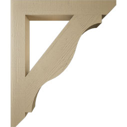 Ekena Millwork - BKTUR055X40X48FST06RCPR - Timberthane Faux Wood Funston Style Bracket, Slat Ends, 5 1/2"W x 40"D x 48"H, Primed Tan