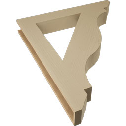 Ekena Millwork - BKTUR055X40X48FST06RCPR - Timberthane Faux Wood Funston Style Bracket, Slat Ends, 5 1/2"W x 40"D x 48"H, Primed Tan