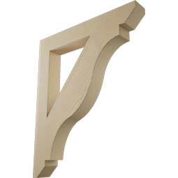 Ekena Millwork - BKTUR055X40X48FST06RCPR - Timberthane Faux Wood Funston Style Bracket, Slat Ends, 5 1/2"W x 40"D x 48"H, Primed Tan