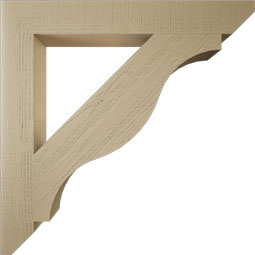 Ekena Millwork - BKTUR055X42X42FST06RCPR - Timberthane Faux Wood Funston Style Bracket, Slat Ends, 5 1/2"W x 42"D x 42"H, Primed Tan
