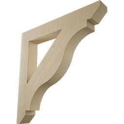 Ekena Millwork - BKTUR055X42X42FST06RCPR - Timberthane Faux Wood Funston Style Bracket, Slat Ends, 5 1/2"W x 42"D x 42"H, Primed Tan