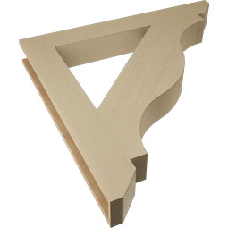 Ekena Millwork - BKTUR055X44X44FST06RCPR - Timberthane Faux Wood Funston Style Bracket, Slat Ends, 5 1/2"W x 44"D x 44"H, Primed Tan