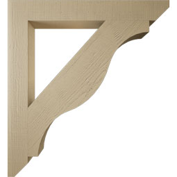 Ekena Millwork - BKTUR055X44X48FST06RCPR - Timberthane Faux Wood Funston Style Bracket, Slat Ends, 5 1/2"W x 44"D x 48"H, Primed Tan